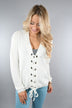 All I Want ~ Cream Lace Up Top
