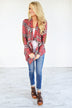 Plaid About You Cardigan ~ Red