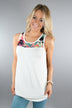 Don't Be Shy Floral Tank Top ~ White