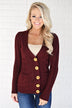Burgundy Button Up Cardigan
