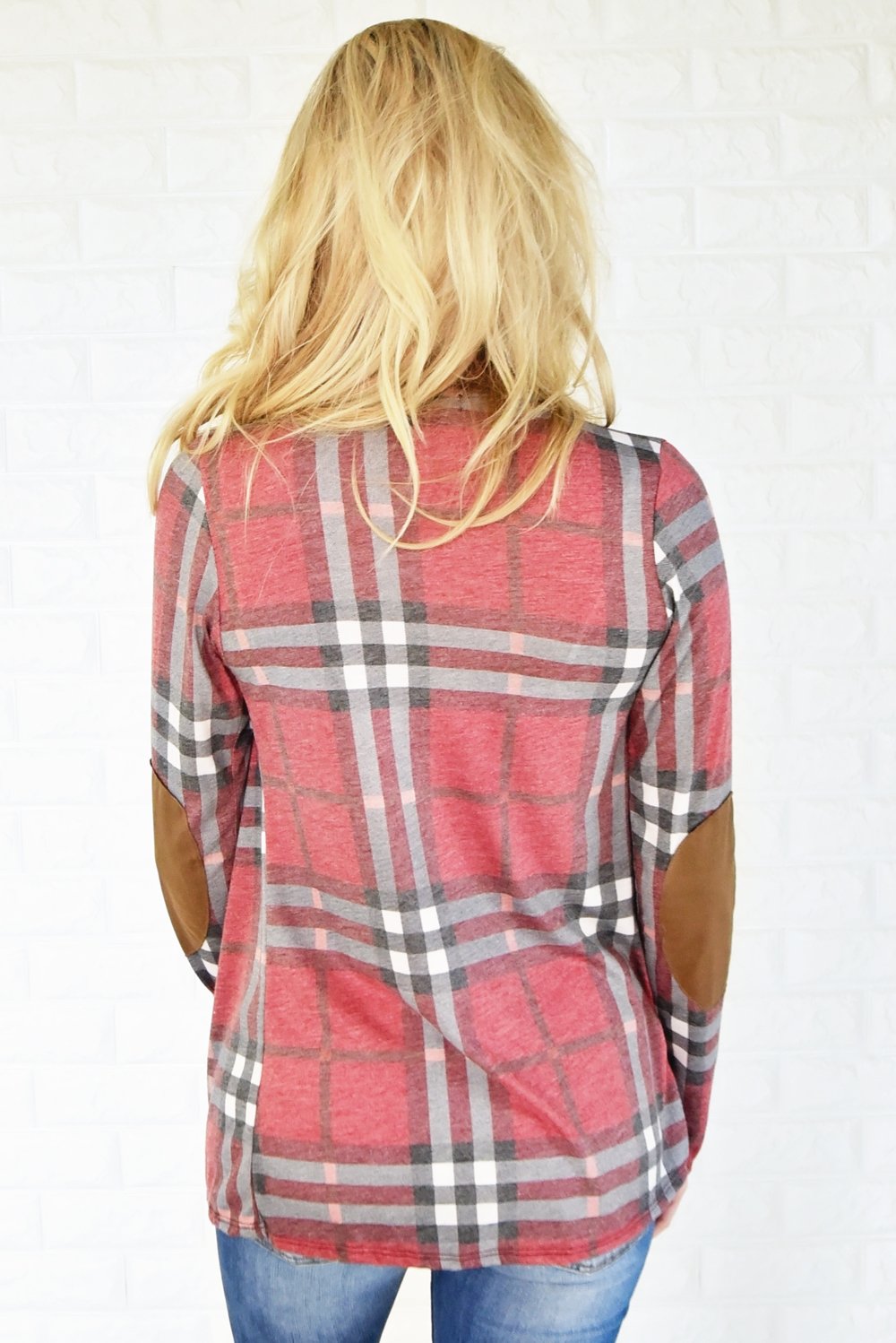 Plaid About You Cardigan ~ Red