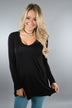 Essential V-Neck Top Black