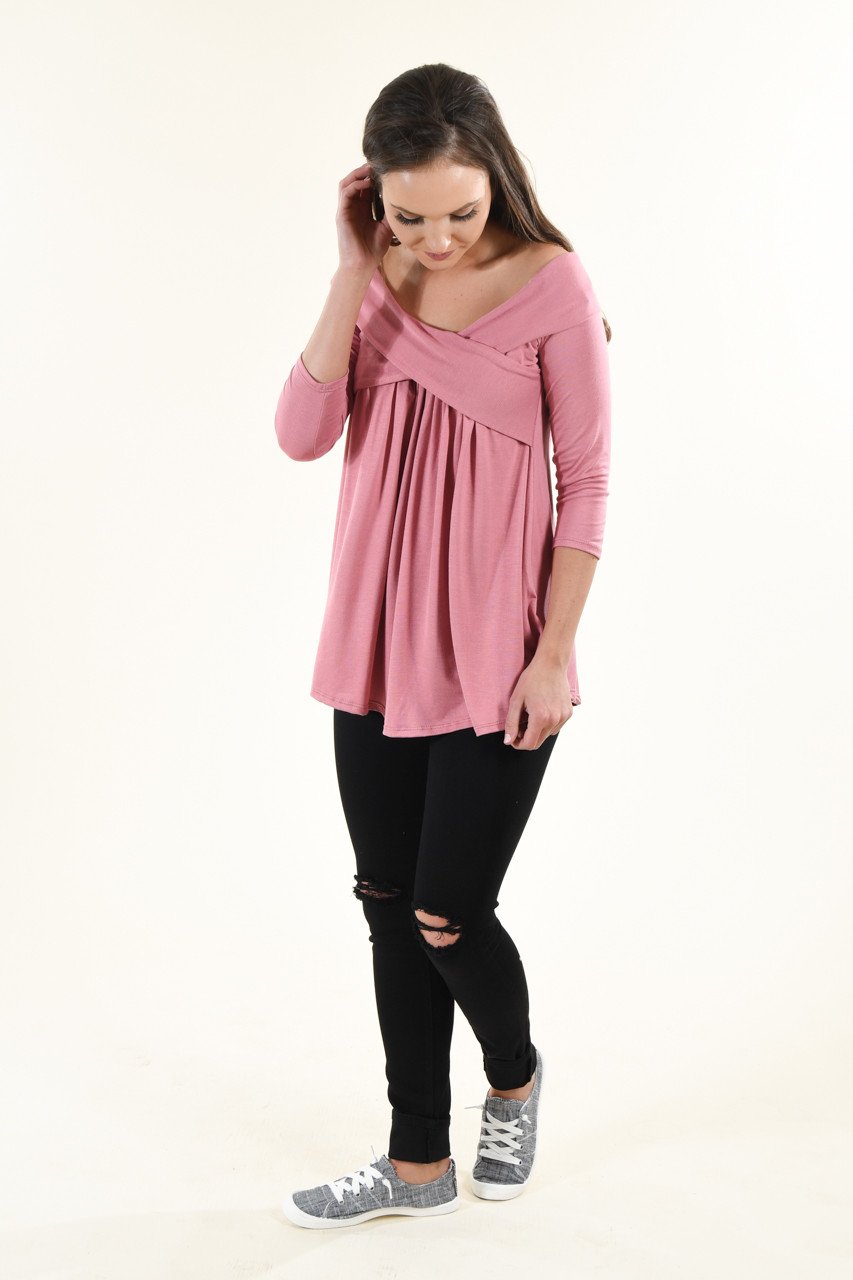 Be My Love 3/4 Top ~ Mauve