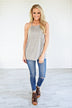 No Strings Attached Tank Top ~ Grey