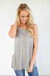No Strings Attached Tank Top ~ Grey