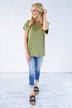 Ready or Not Pocket Top ~ Olive