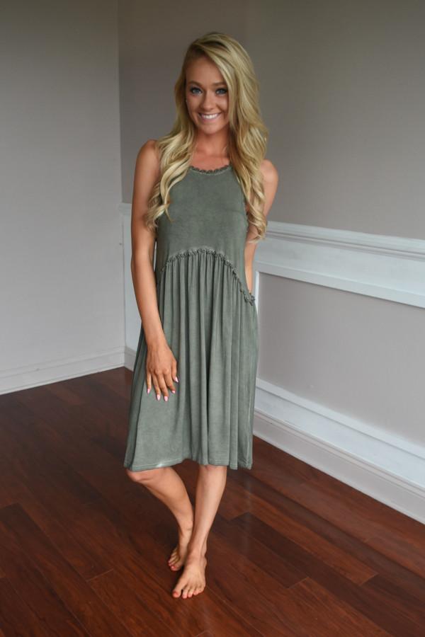 Gentle Breeze Dress ~ Olive