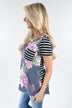 Tulip Time Pocket Top - Navy