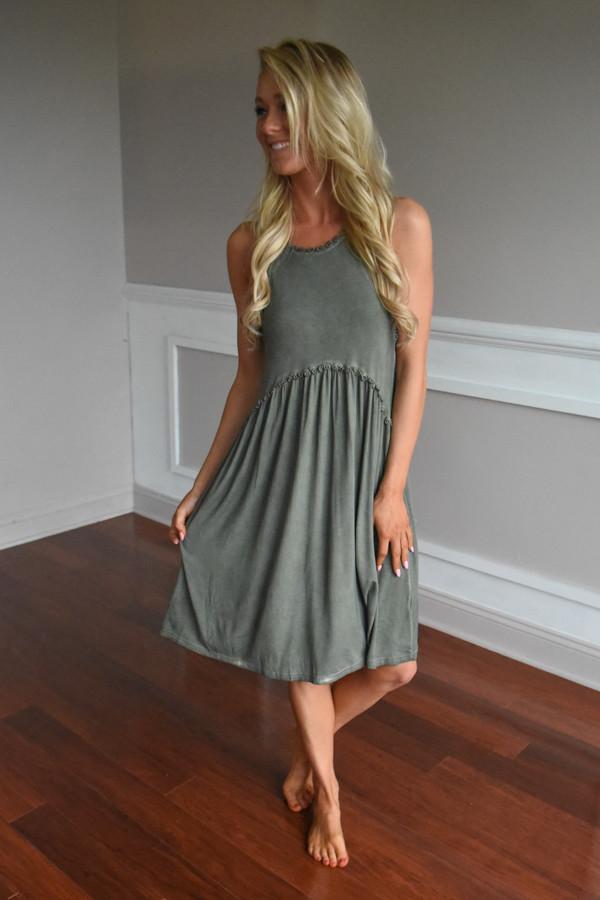 Gentle Breeze Dress ~ Olive