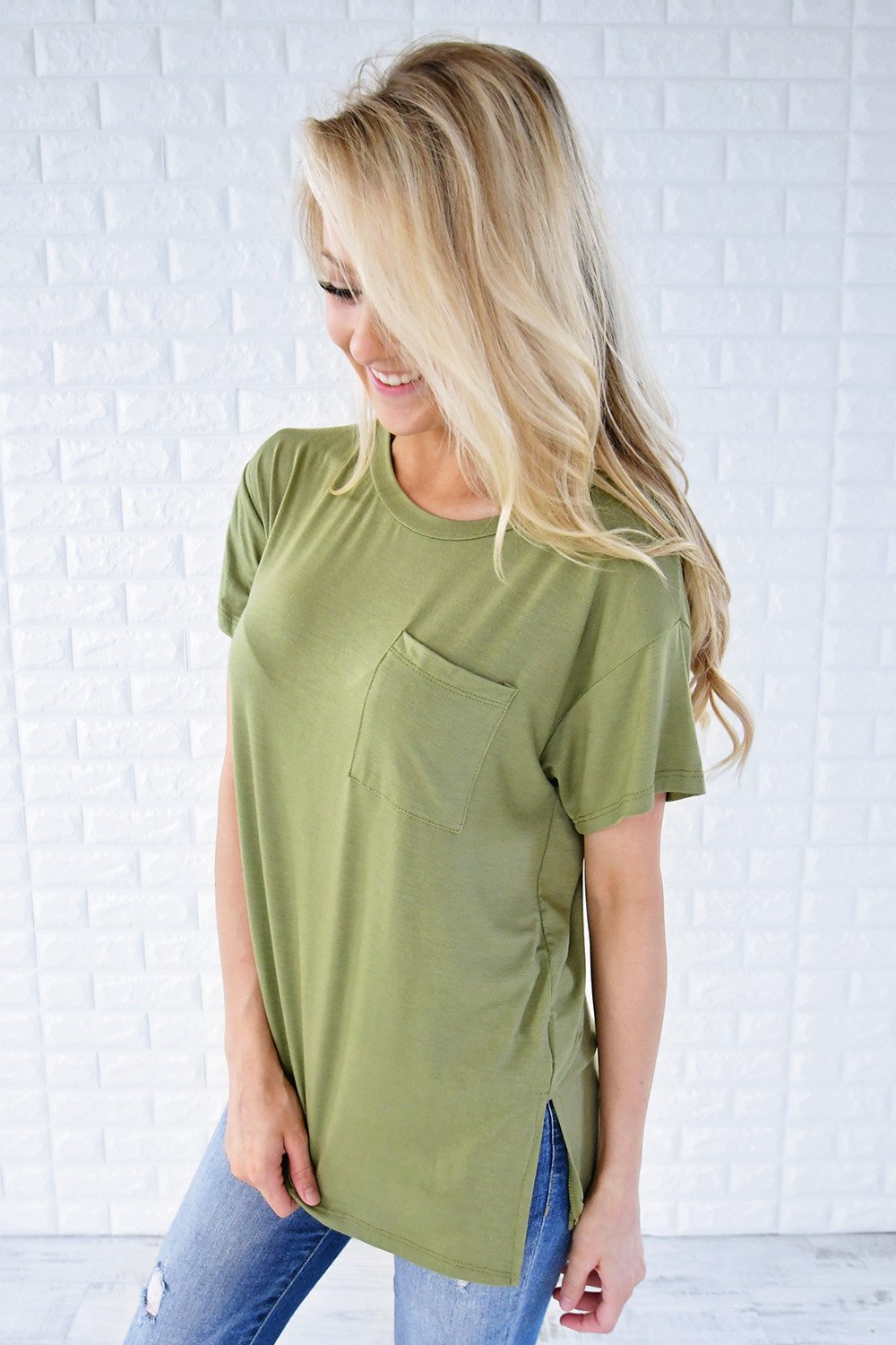 Ready or Not Pocket Top ~ Olive