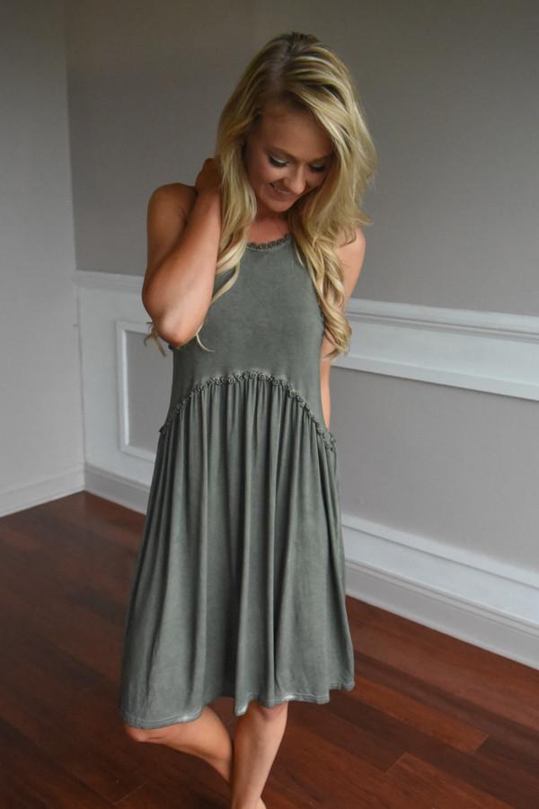 Gentle Breeze Dress ~ Olive