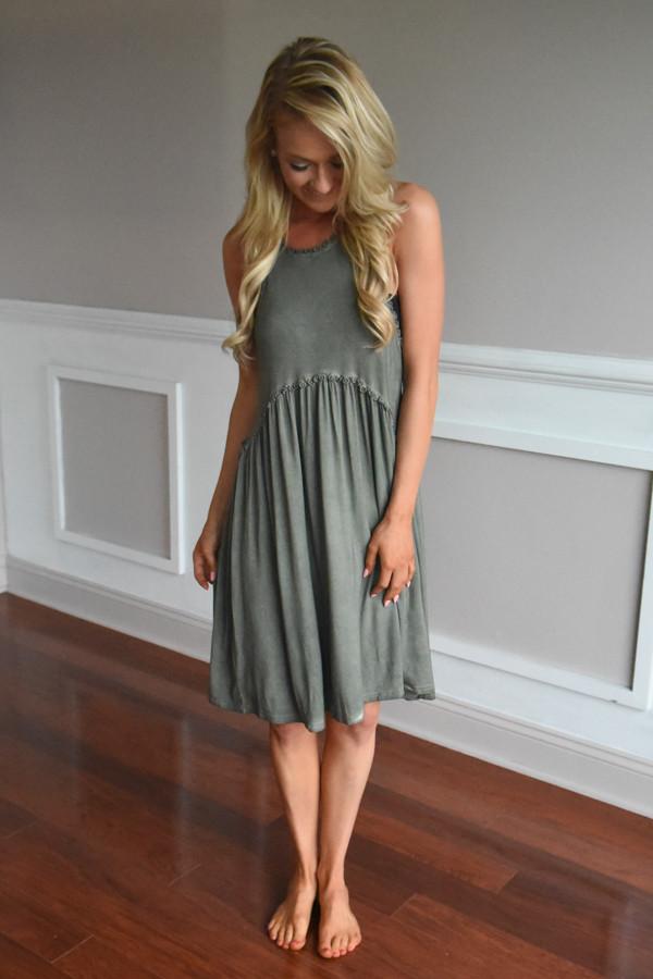 Gentle Breeze Dress ~ Olive