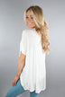 Slouchy Lace Up Top ~ Ivory