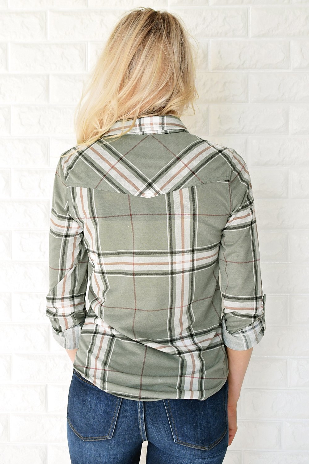 The Essential Plaid Top ~ Olive