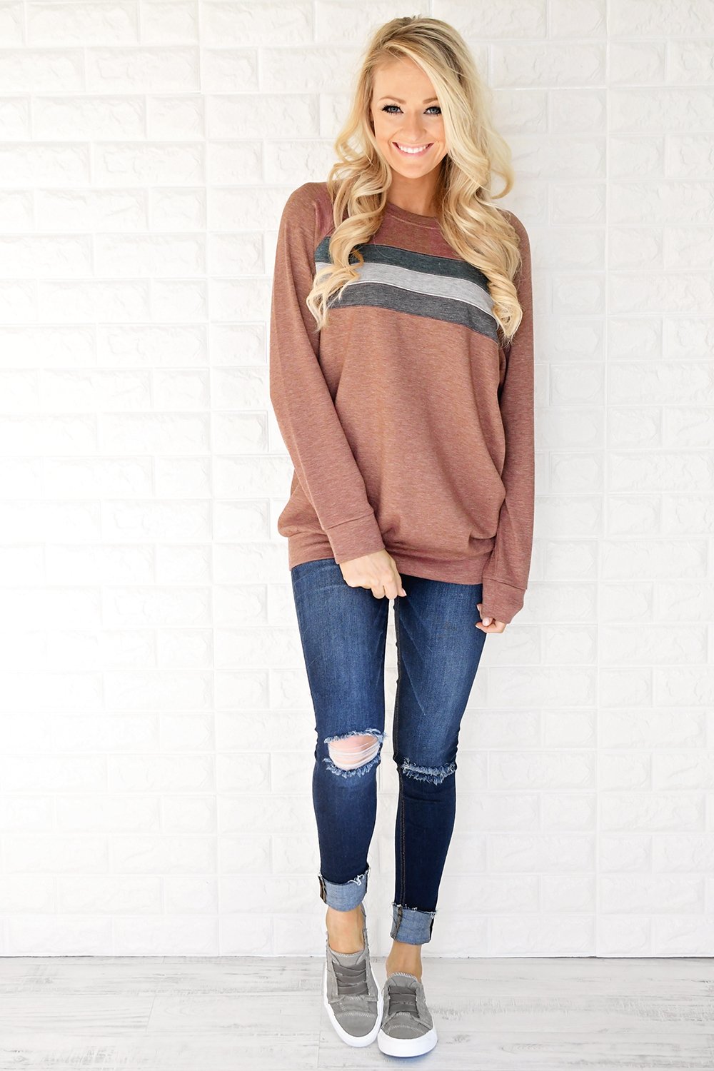 Stripes by the Fireside ~ Rust Red
