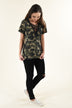 Camo Lace Up Top