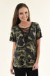 Camo Lace Up Top