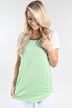 Mint and Grey Collar Top