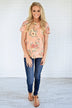 Beautifully Blooming Top ~ Peach
