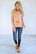 Beautifully Blooming Top ~ Peach