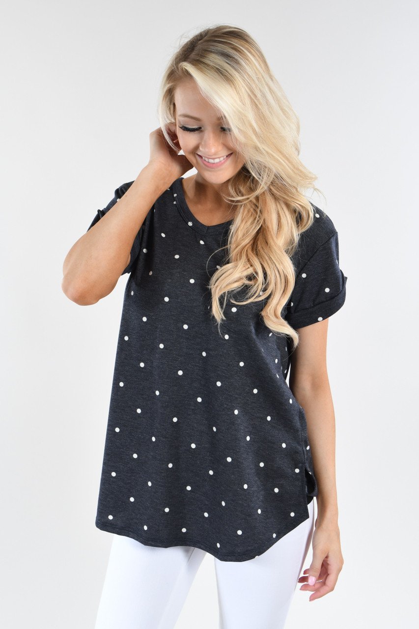 It's All About the Dots Top - Deep Navy