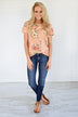 Beautifully Blooming Top ~ Peach