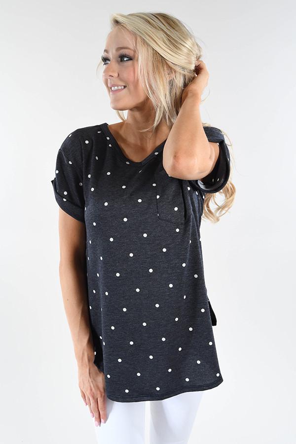 It's All About the Dots Top - Deep Navy