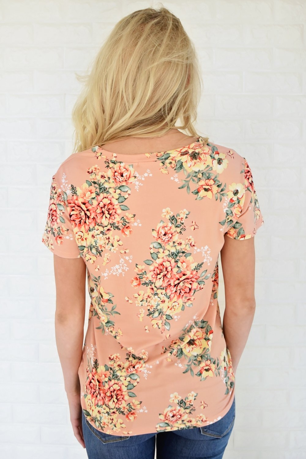 Beautifully Blooming Top ~ Peach