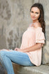 Peach Off The Shoulder Ruffle Top