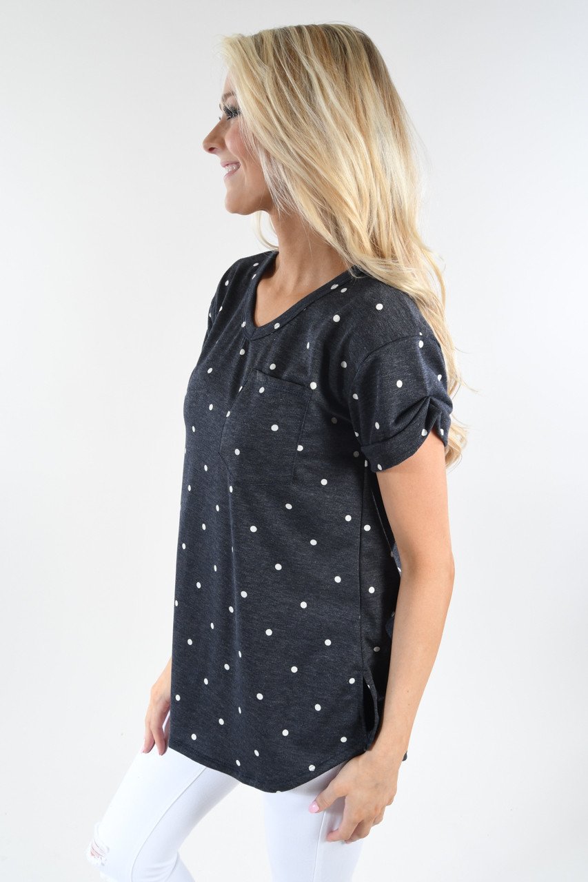 It's All About the Dots Top - Deep Navy