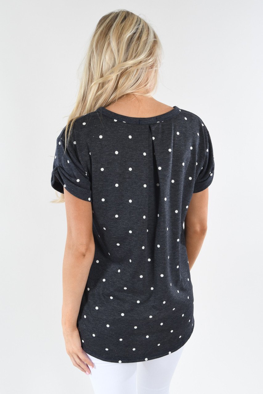 It's All About the Dots Top - Deep Navy