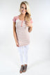 Mauve Stripes & Lace Top
