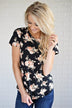 Pulse Ampersand Fall Floral Tee - Black