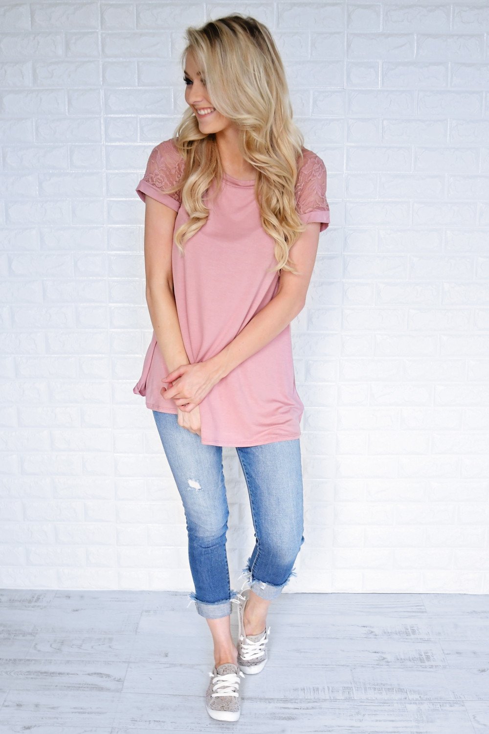My Favorite Lace Top ~ Soft Mauve