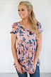 Ever After Floral Babydoll Top ~ Soft Mauve