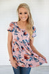 Ever After Floral Babydoll Top ~ Soft Mauve