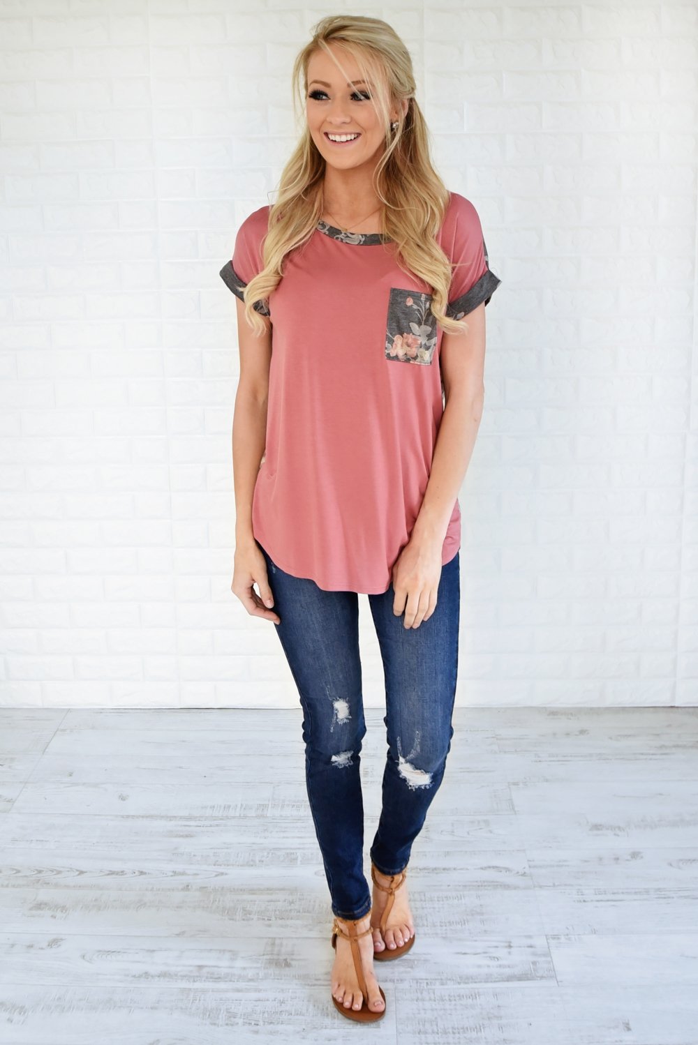 Two Sides of Me Floral Pocket Top