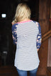 Crowd Pleaser Floral Top ~ Blue & Ivory