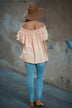 Peach Off The Shoulder Ruffle Top