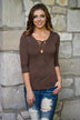 Embrace the Unexpected Top ~ Brown