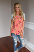 Coral Floral Top