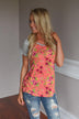 Coral Floral Top