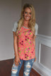 Coral Floral Top
