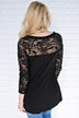 She's a Charmer Black Lace Sleeve Top