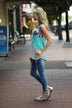 Don't Let Me Down Floral Tank ~ Teal