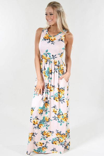 Love is Peachy Floral Maxi Dress – The Pulse Boutique