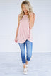 So Knotty Mauve Striped Tank Top