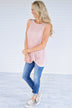 So Knotty Mauve Striped Tank Top