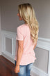 Simplicity V-Neck Top ~ Coral
