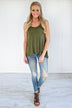 Wander On Tank Top ~ Olive